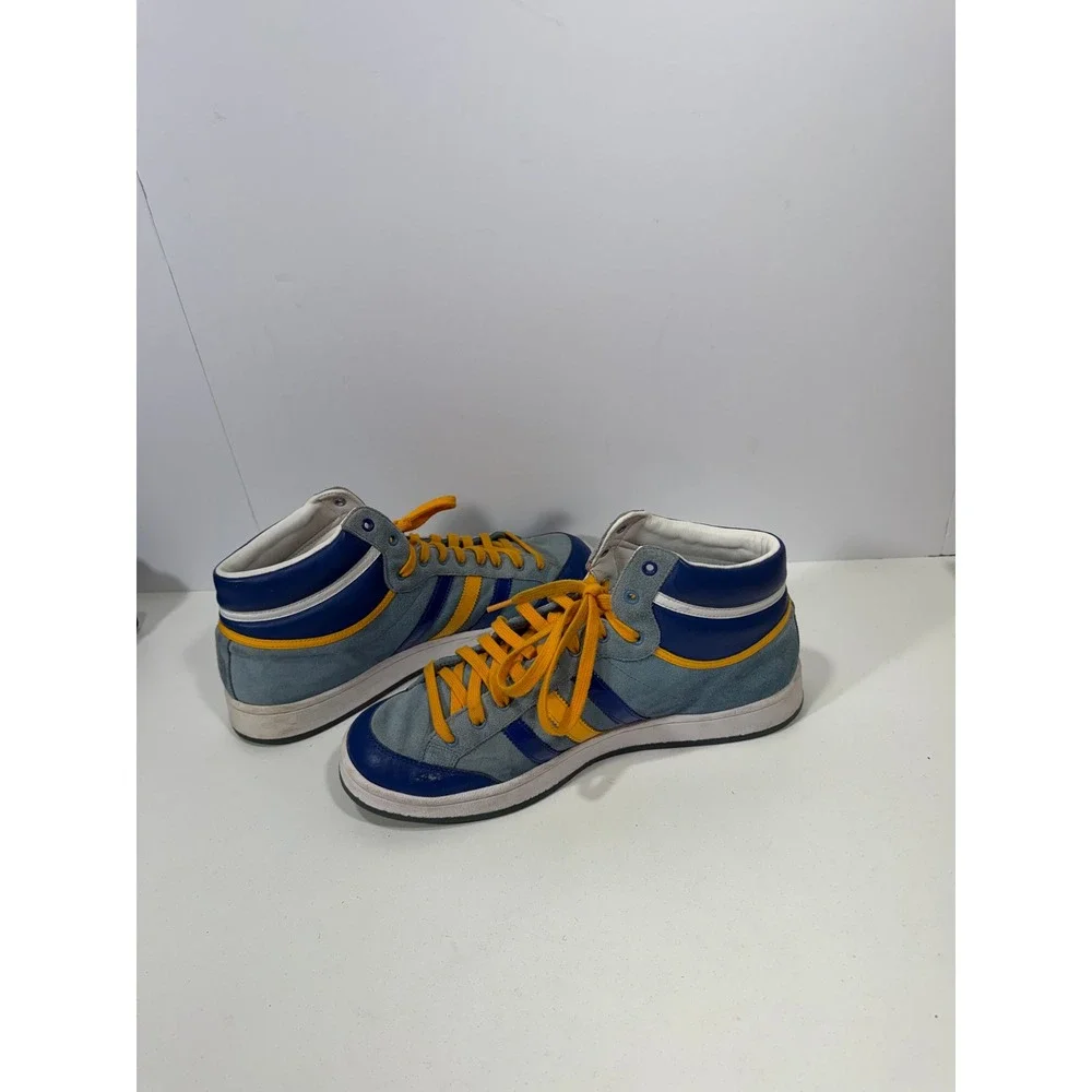 Adidas Americana Hi Golden‎ State Warriors Blue Yellow Suede High Top Sneakers